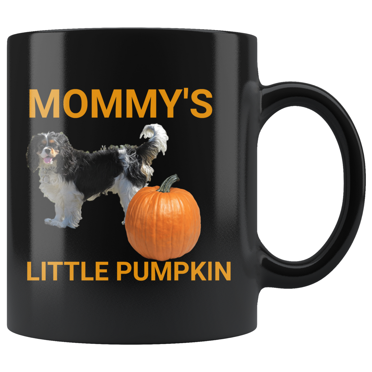 Mommy&#39;s Little Pumpkin Mug - Tri Cavalier King Charles Spaniel