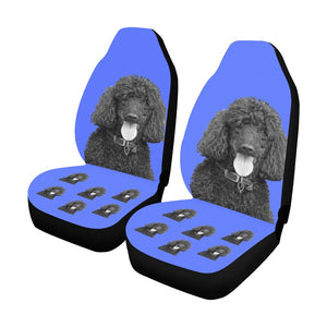 Poodle Car Seat Covers (Set of 2) - Black Standard