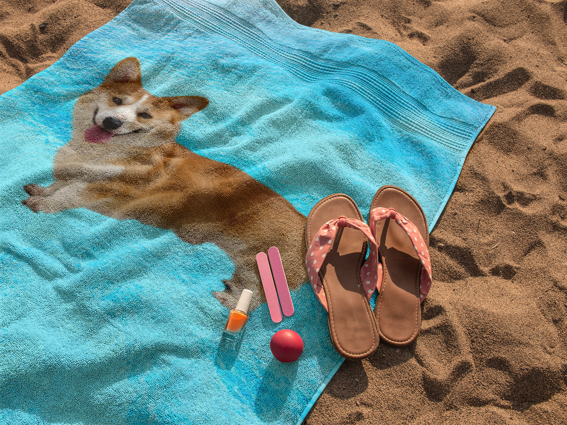 Corgi Beach Towel