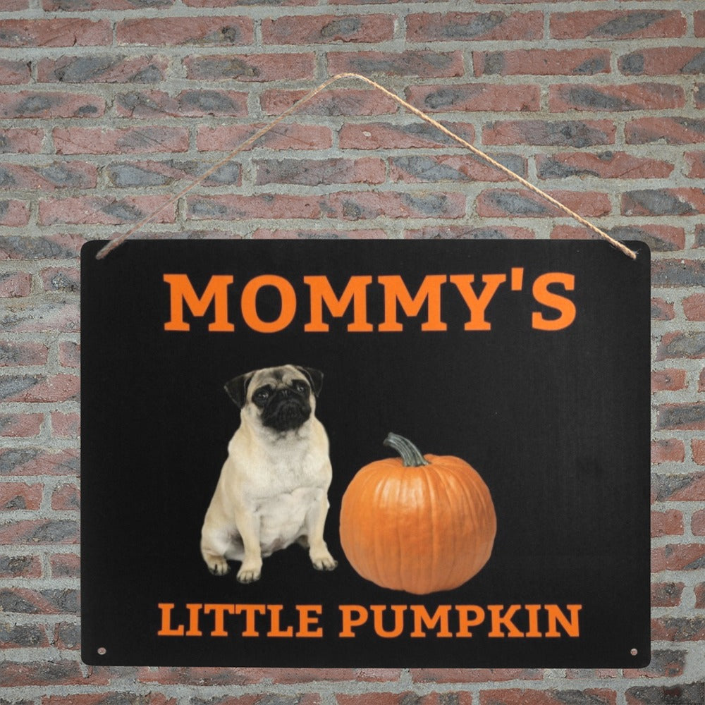 Mommy's Little Pumpkin Pug Metal Print