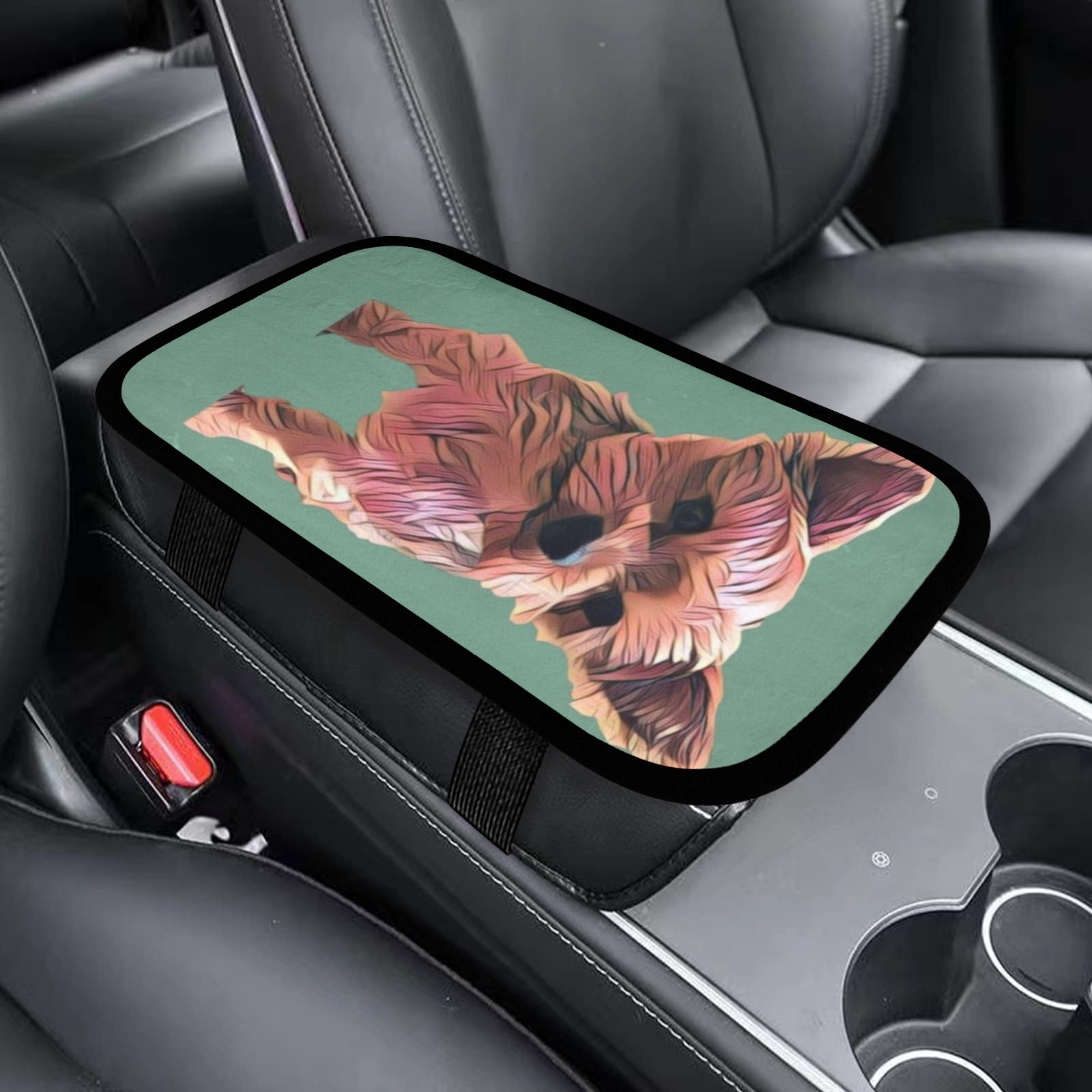 Yorkie Car Console Cover