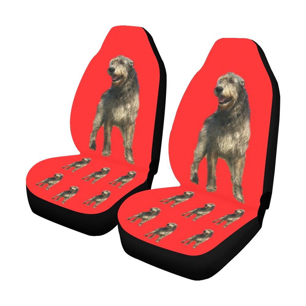 Irish Wolfhound Car Seat Covers (Set of 2) - Red