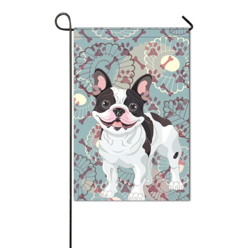 French Bulldog Garden Flag -Floral