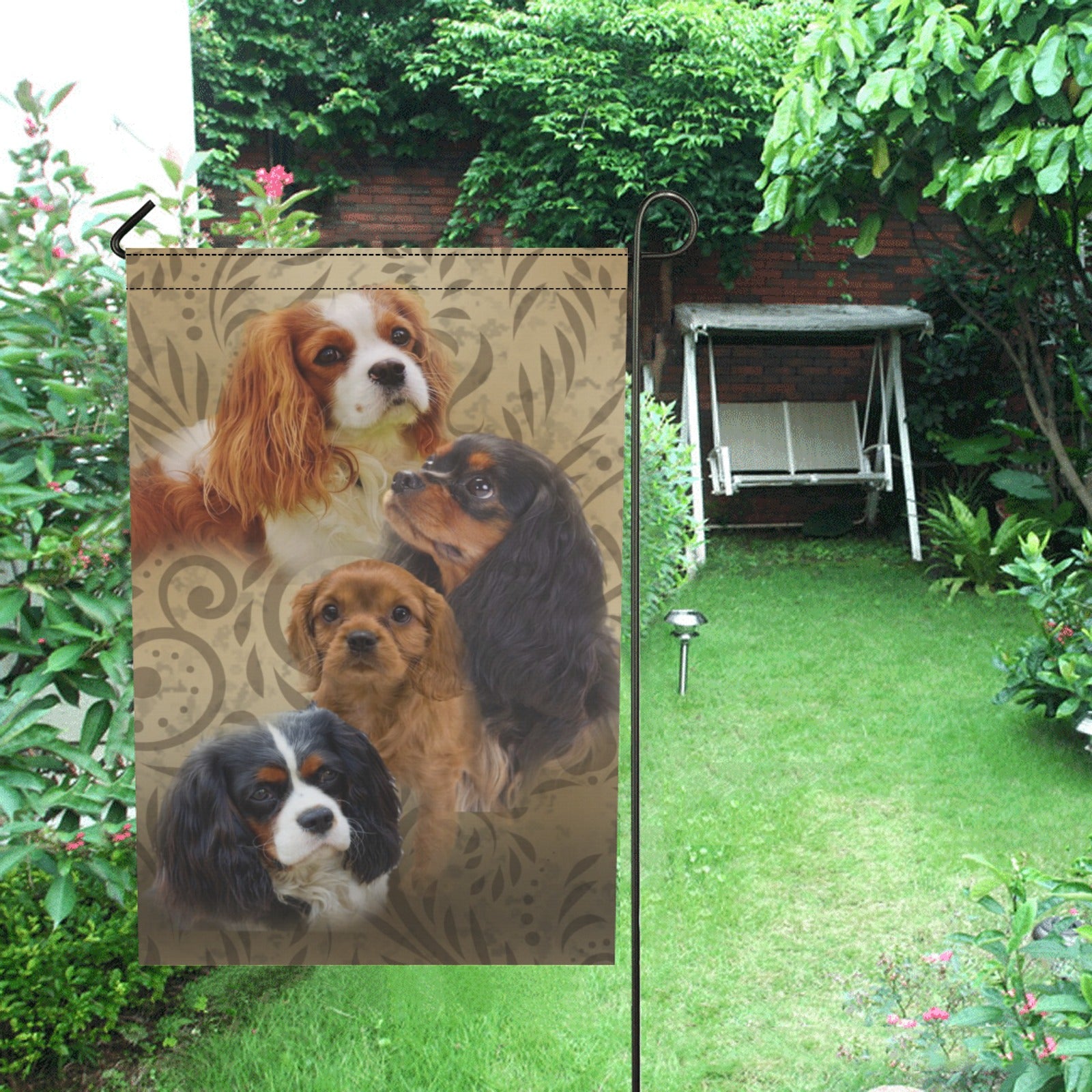 Cavalier King Charles Spaniel Garden Flag - Multi Cav