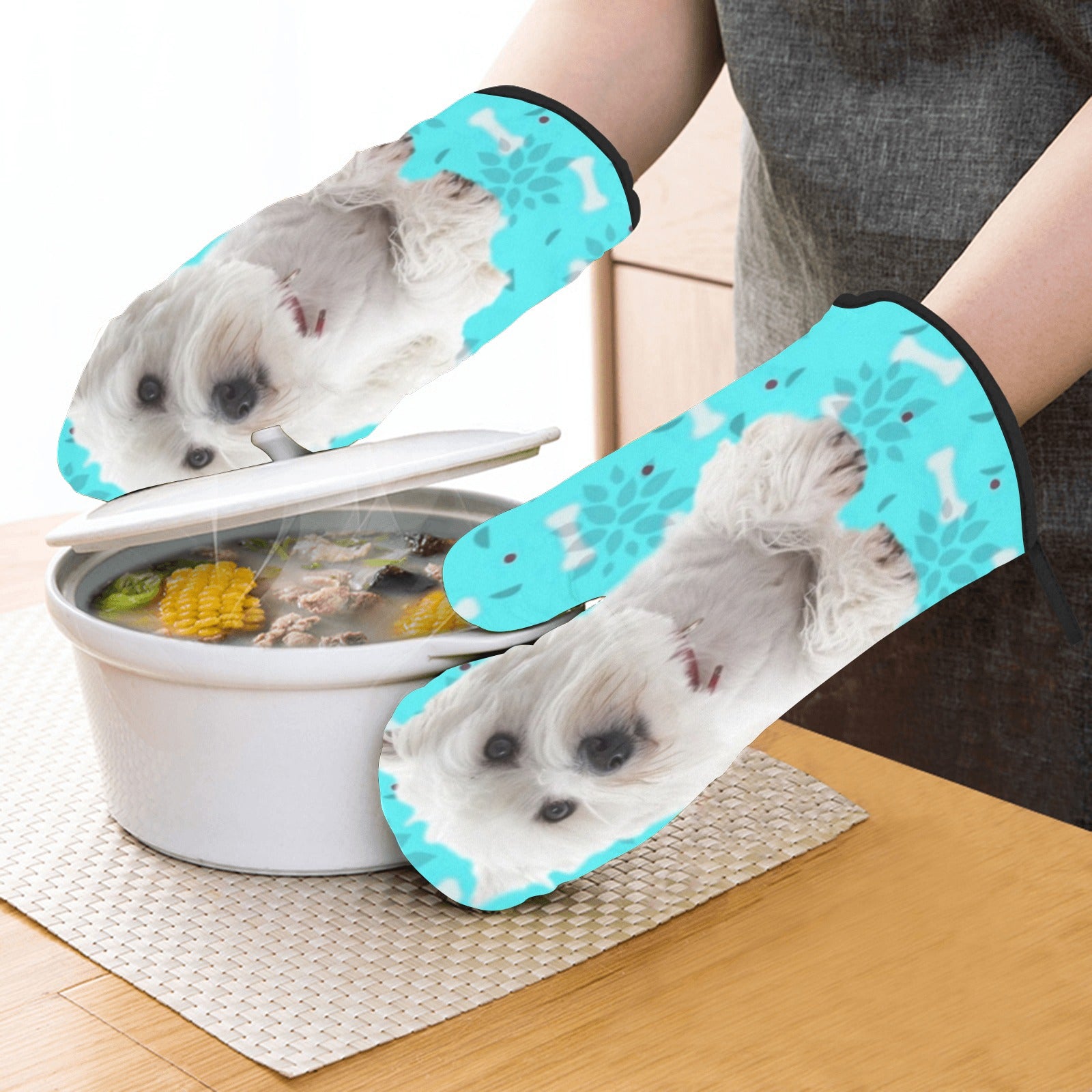 Westie Oven Mitts & Pot Holders (4 Piece Set)