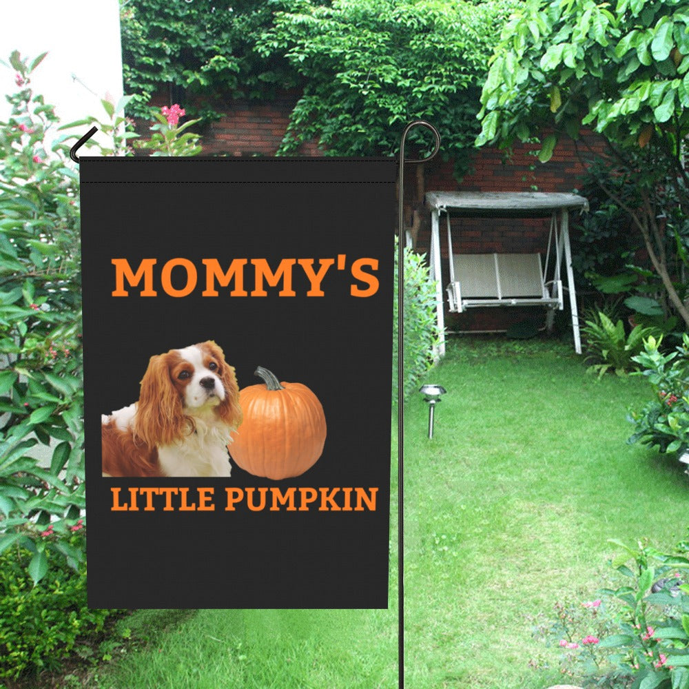 Mommy&#39;s Little Pumpkin Cavalier King Charles Spaniel Garden Flag