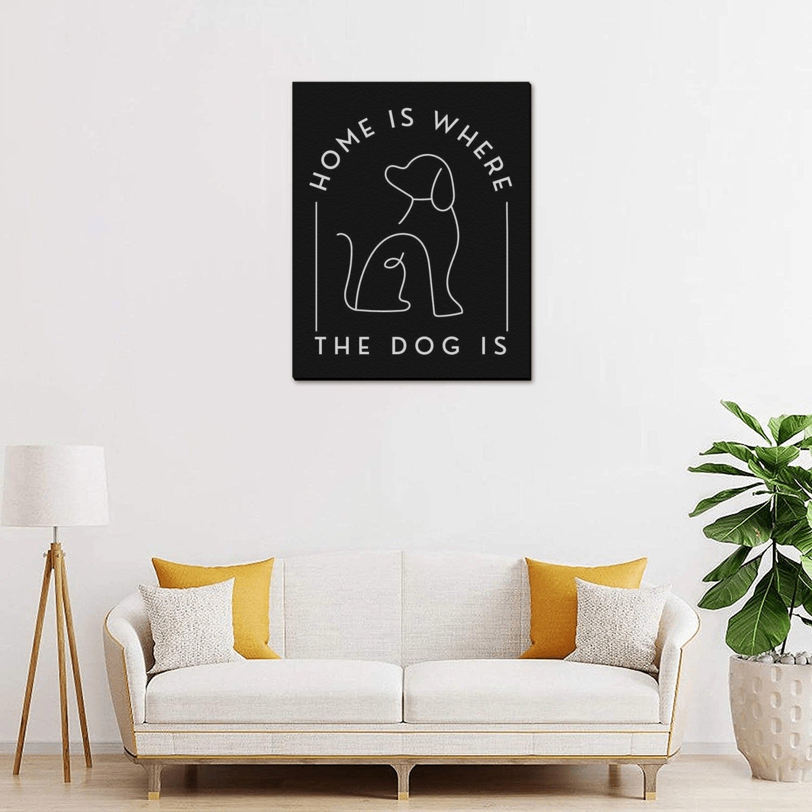 Home Is Where The Dog Is Canvas Wall Art - 16"x20"