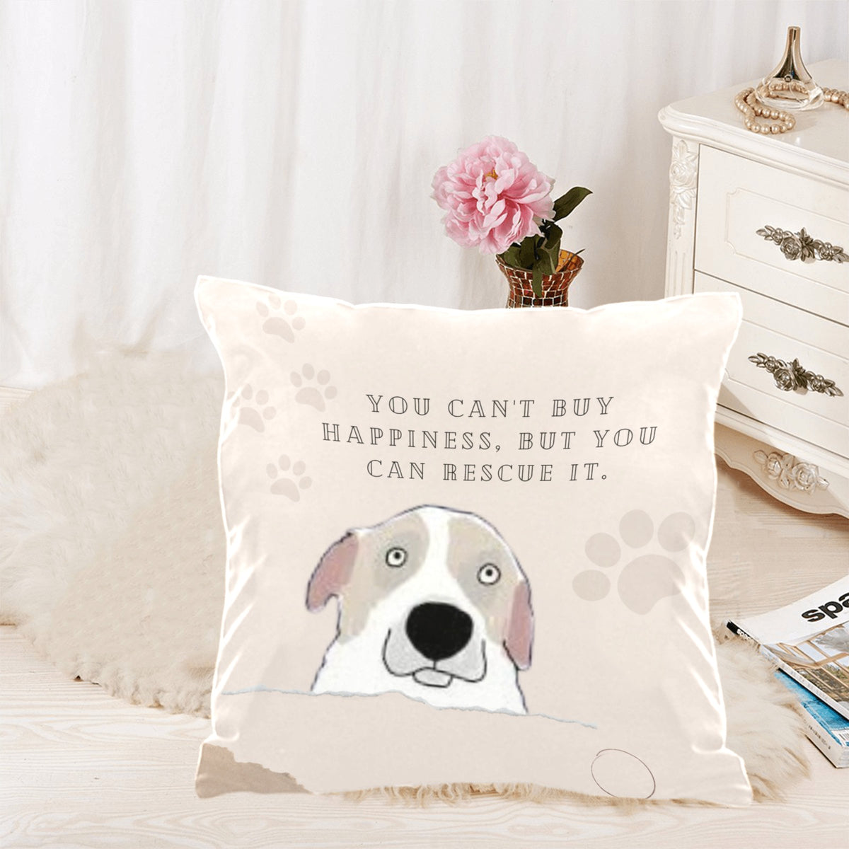 You Can&#39;t Buy Happiness But You Can Rescue It Pillow Cover