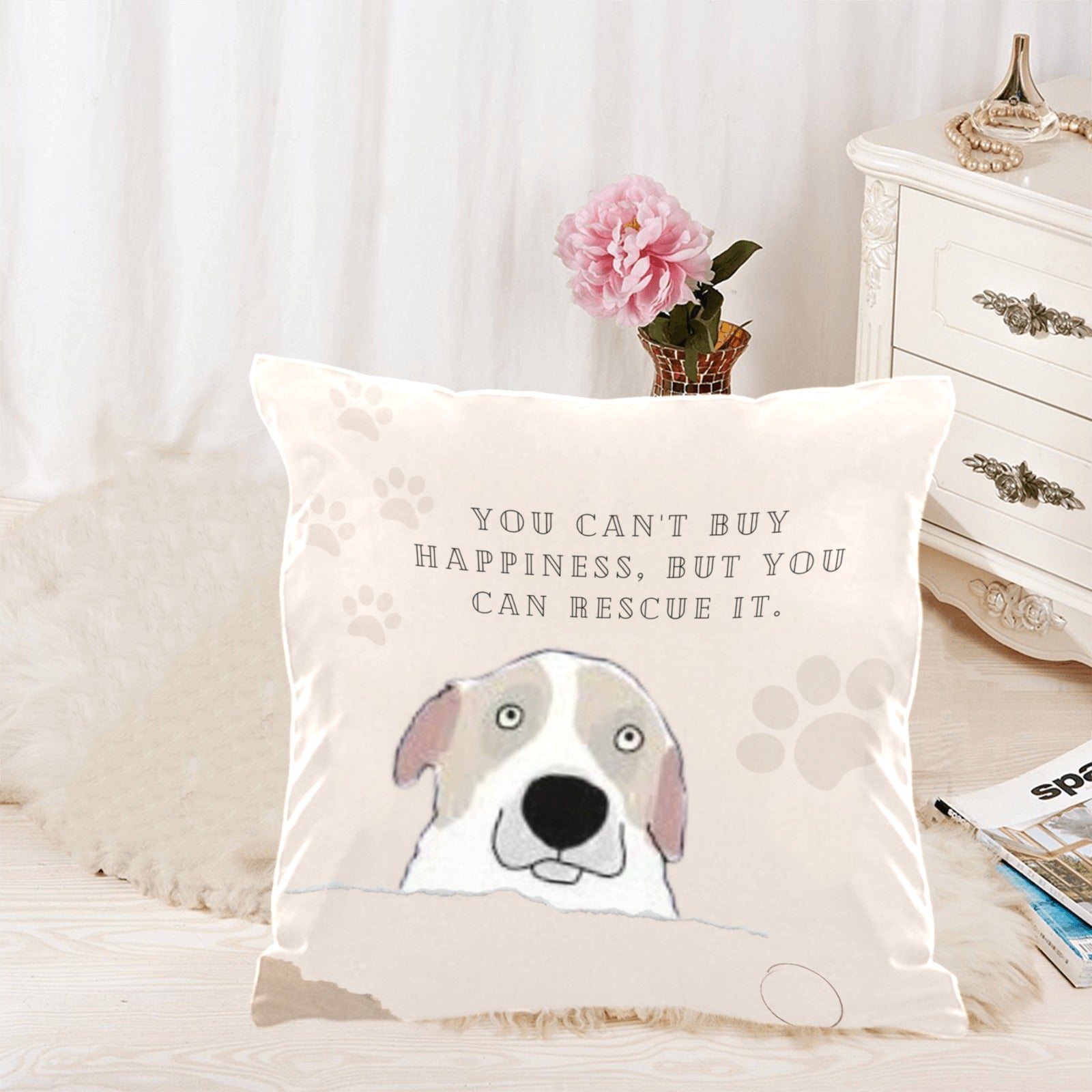 You Can't Buy Happiness But You Can Rescue It Pillow Cover