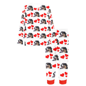 Australian Shepherd Hearts Long Tee Pajama Set