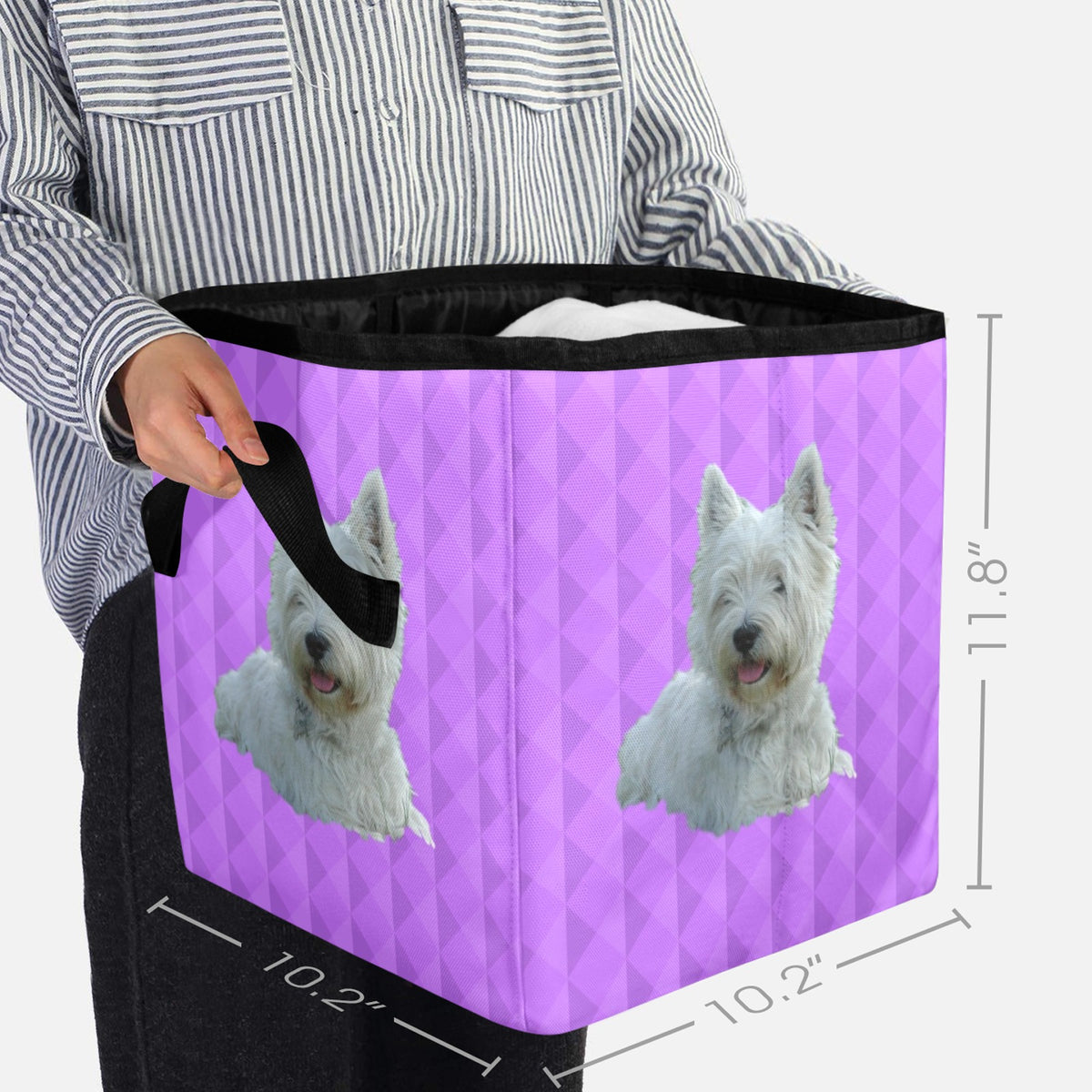 Westie Storage Basket - Purple