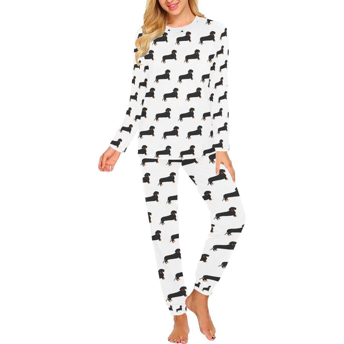 2 Piece Dachshund Long Tee Pajama Set