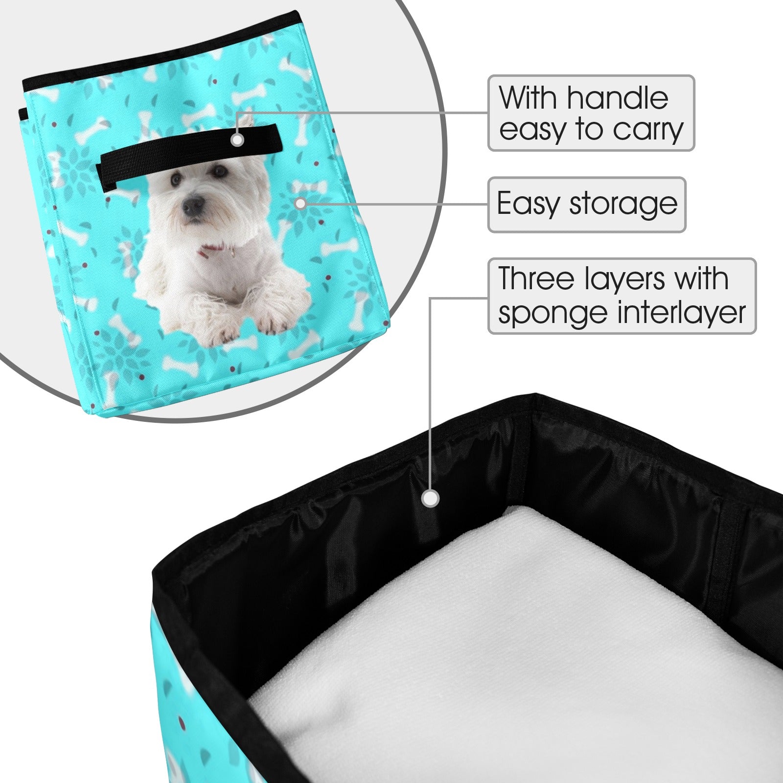 Westie & Bones Storage Basket