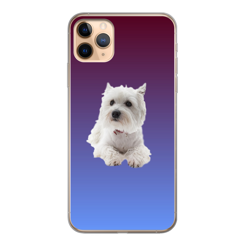 Westie Back Printed Transparent Soft Phone Case