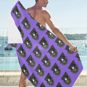Poodle Beach Towel - Standard Black