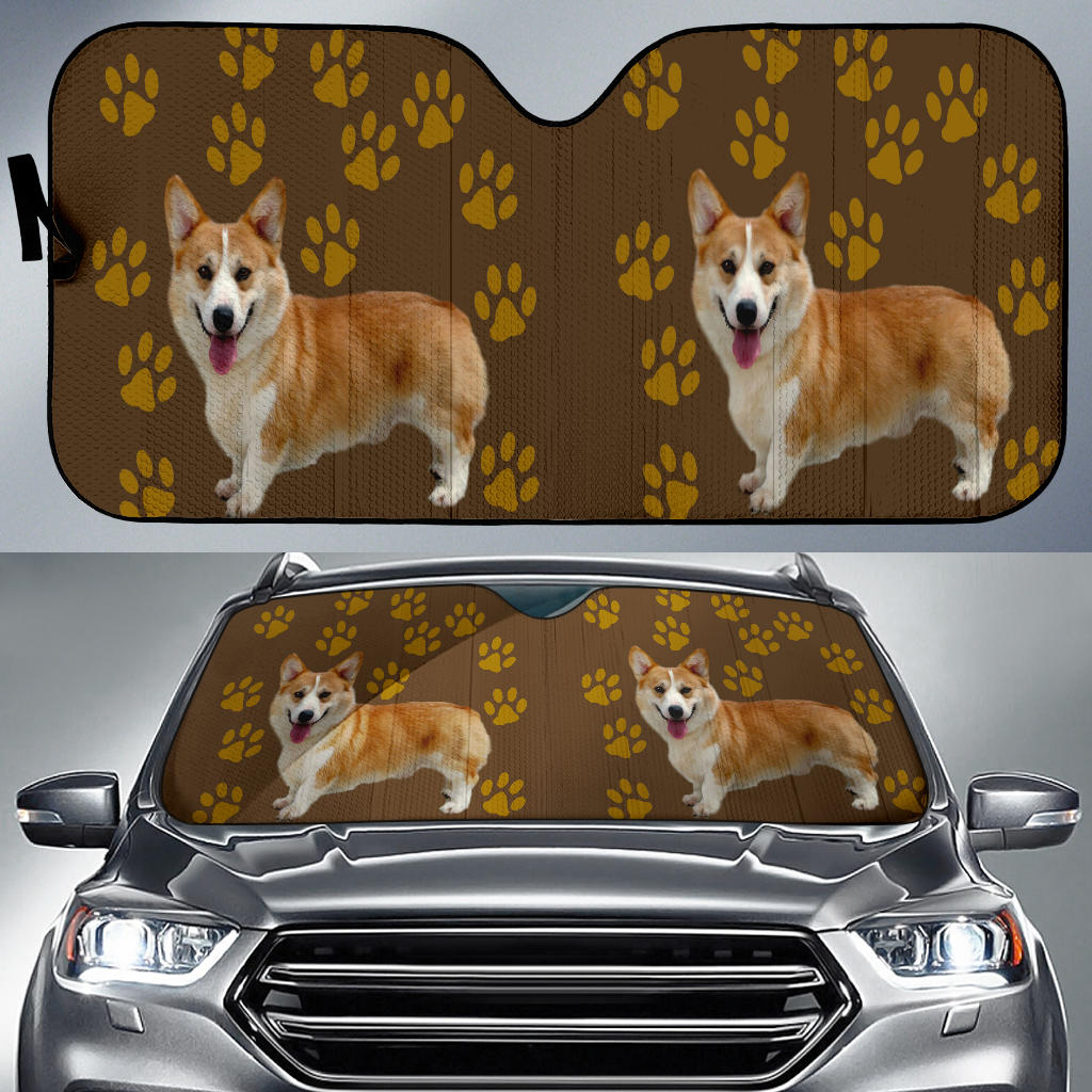 Corgi Car Sun Shade - Paws