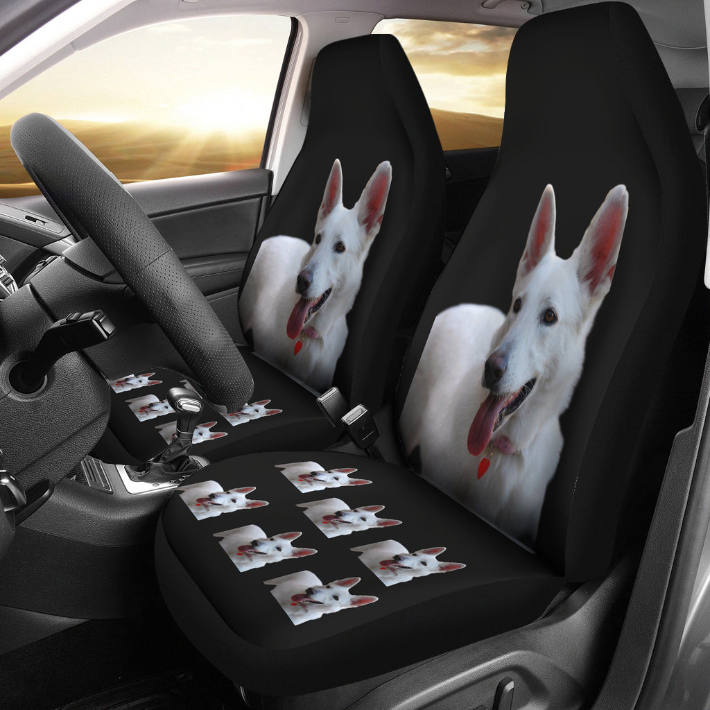 German Shepherd Car Seat Covers (Set of 2) White German Shepherd