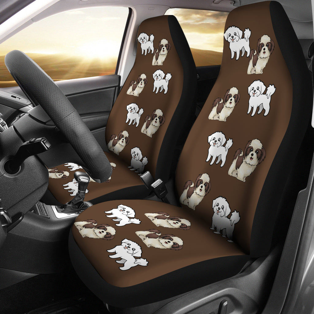 Shih Tzu Maltese Car Seat Cover (Set of 2)