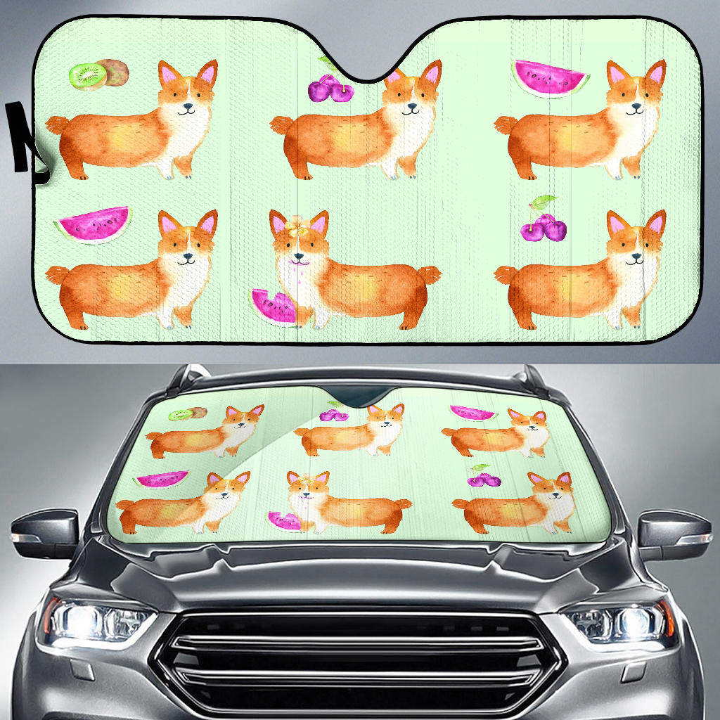 Corgi Watermelon Car Sun Shade