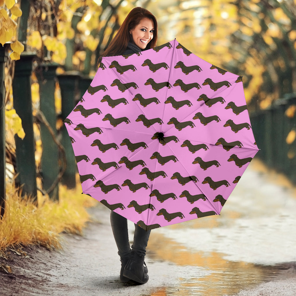 Dachshund Umbrella - Pink Semi-Automatic