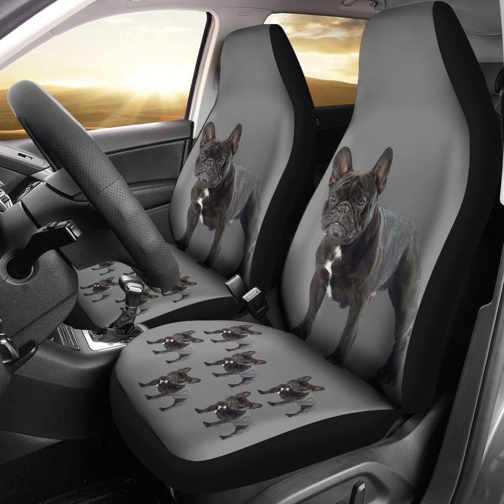 French Bulldog Car Seat Covers - Grey (Set of 2)