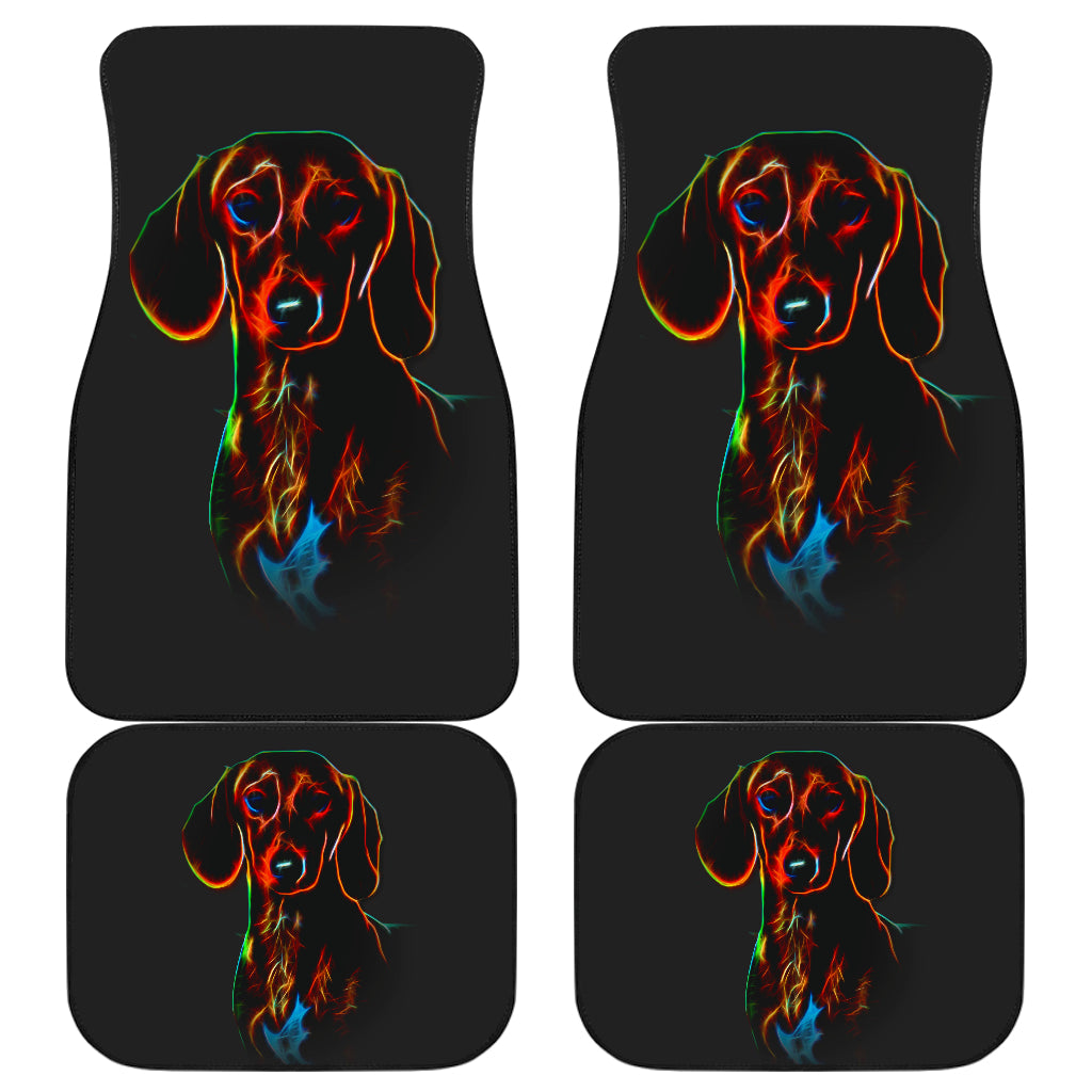 Colorful Dachshund Car Mat (Front &amp; Back)