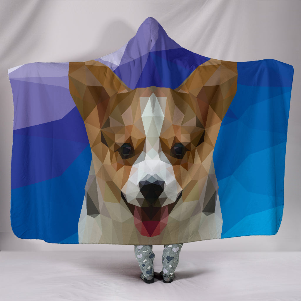 Corgi Dog Modern Art Hooded Blanket