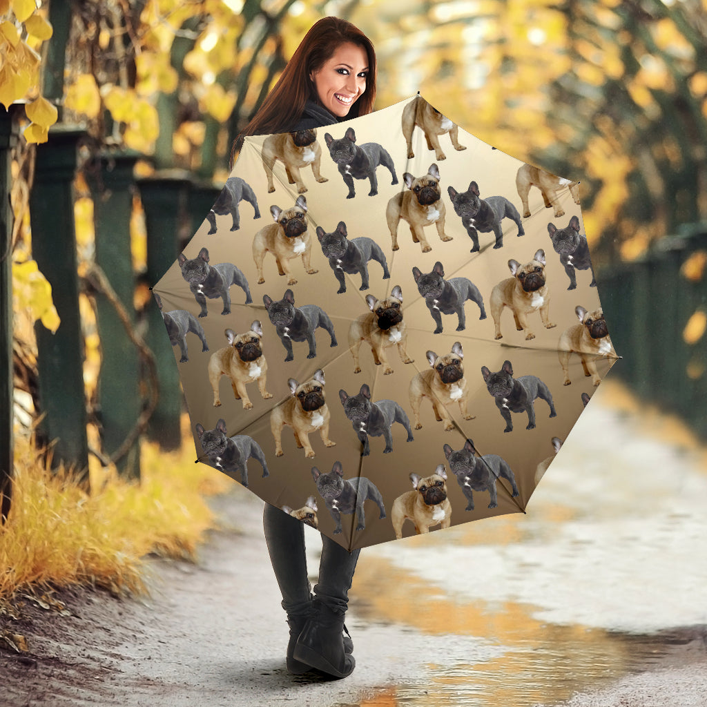 French Bulldog Umbrella Tan - Semi Automatic