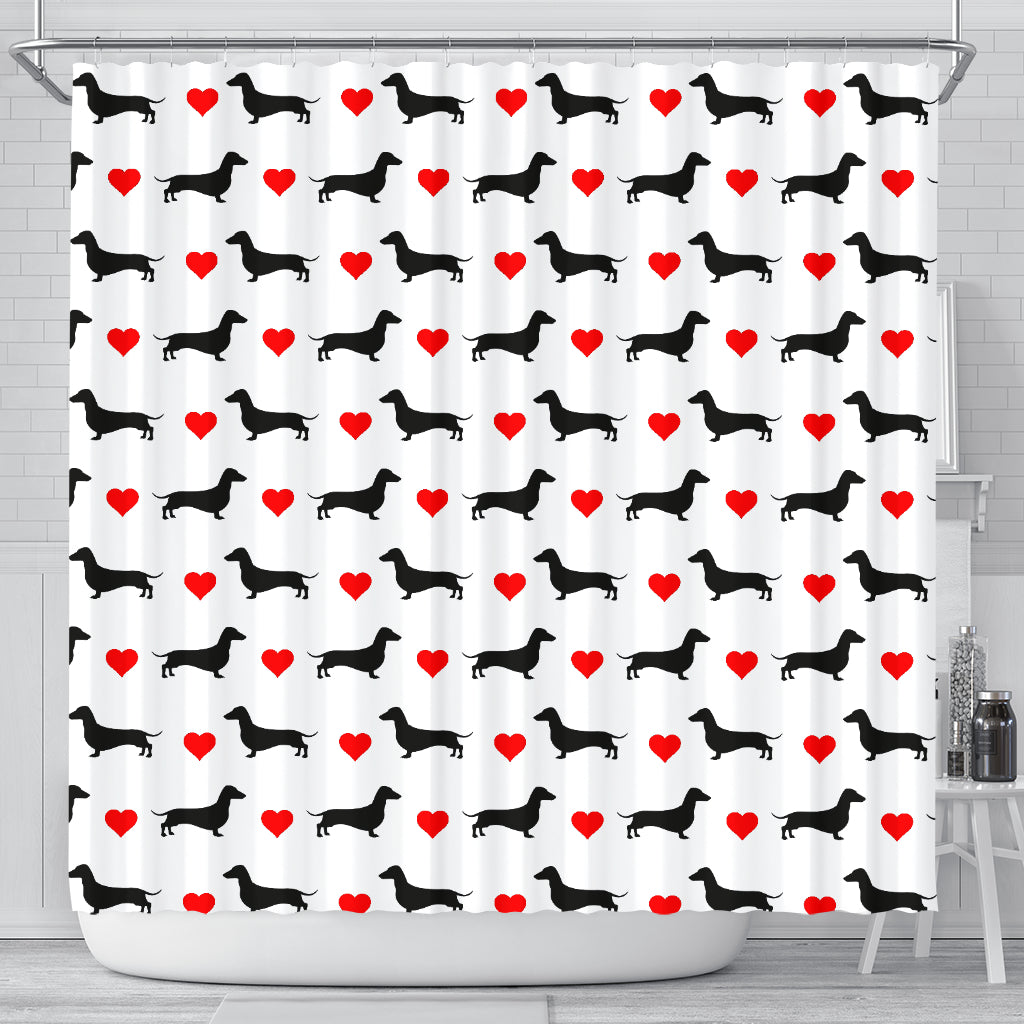 Dachshund Heart - Doxie Shower Curtain