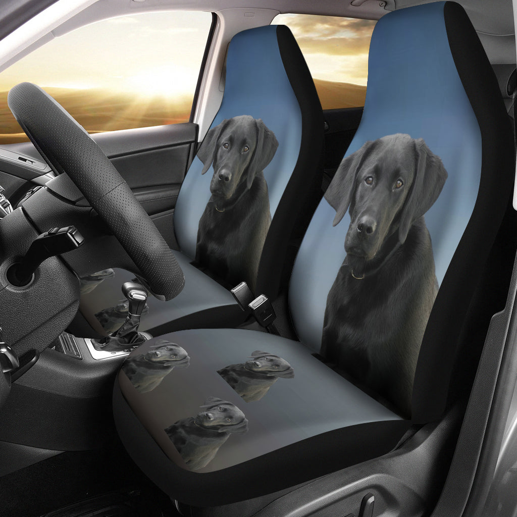 Black Labrador Car Seat Covers - Set of 2