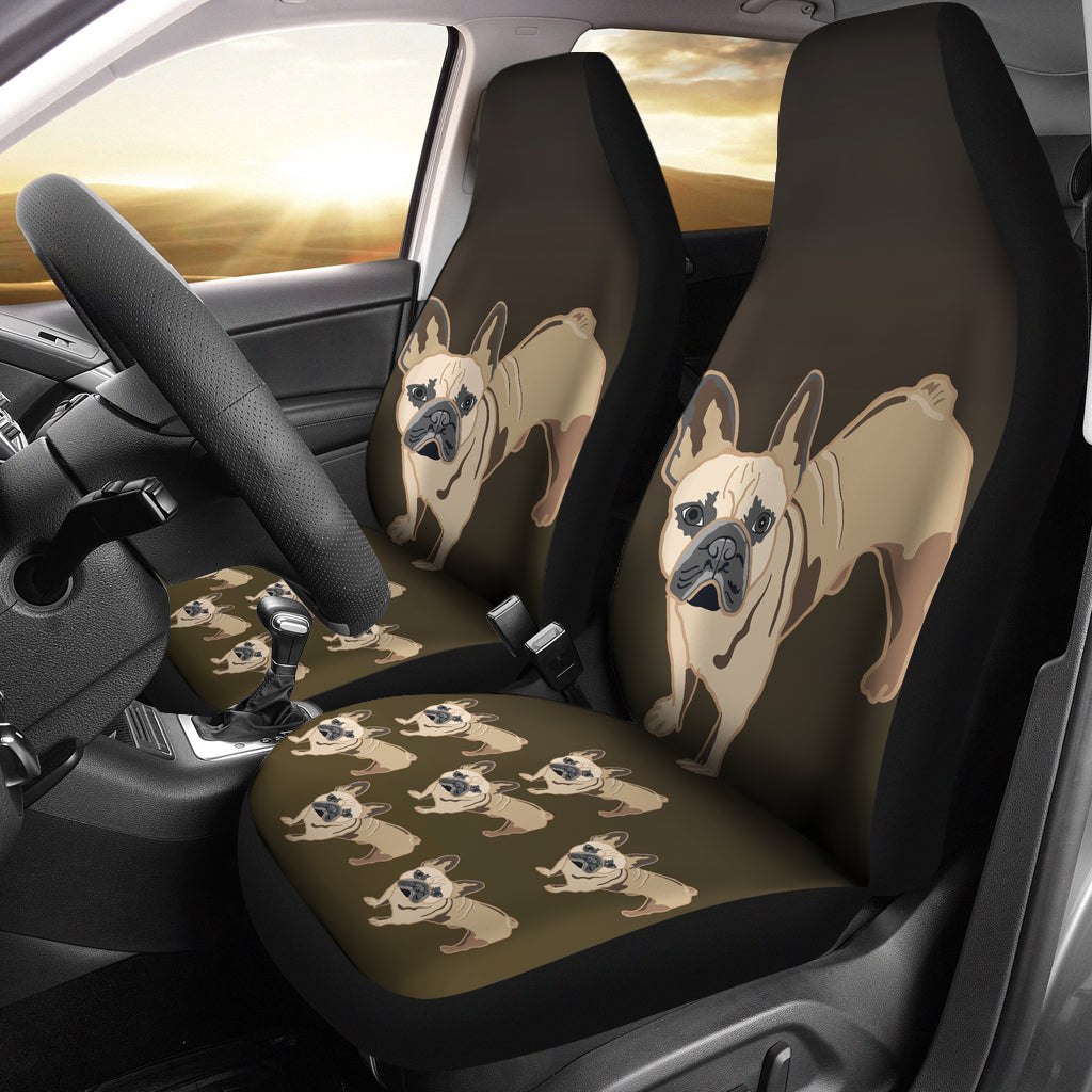 French Bulldog Cartoon Car Seat Cover Set of 2 Cathy Ann s Deals