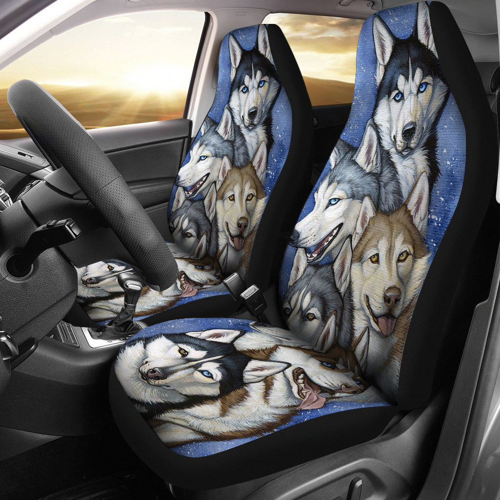 Husky Car Seat Covers - Multi Set of 2