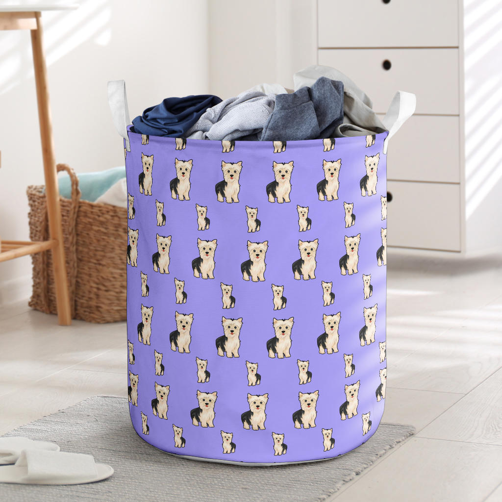 Yorkie Laundry Basket - Purple