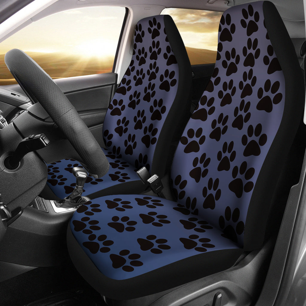 Paw Print Car Seat Covers Blue - (Set of 2)