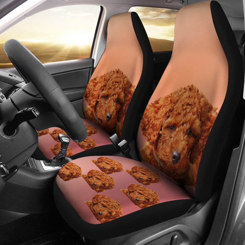 Brown Poodle Car Seat Cover (Set of 2)