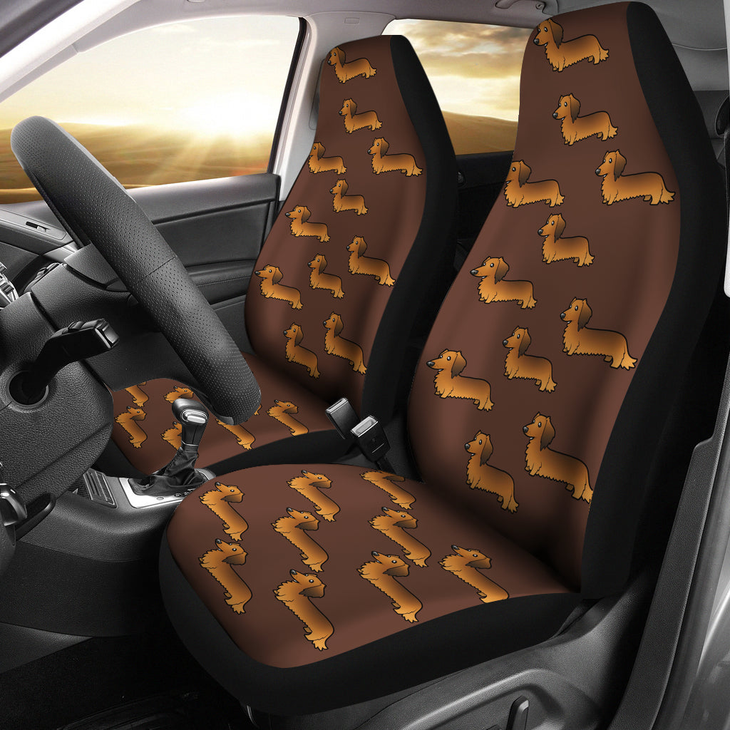 Long Haired Dachshund Car Seat Cover (Set of 2)