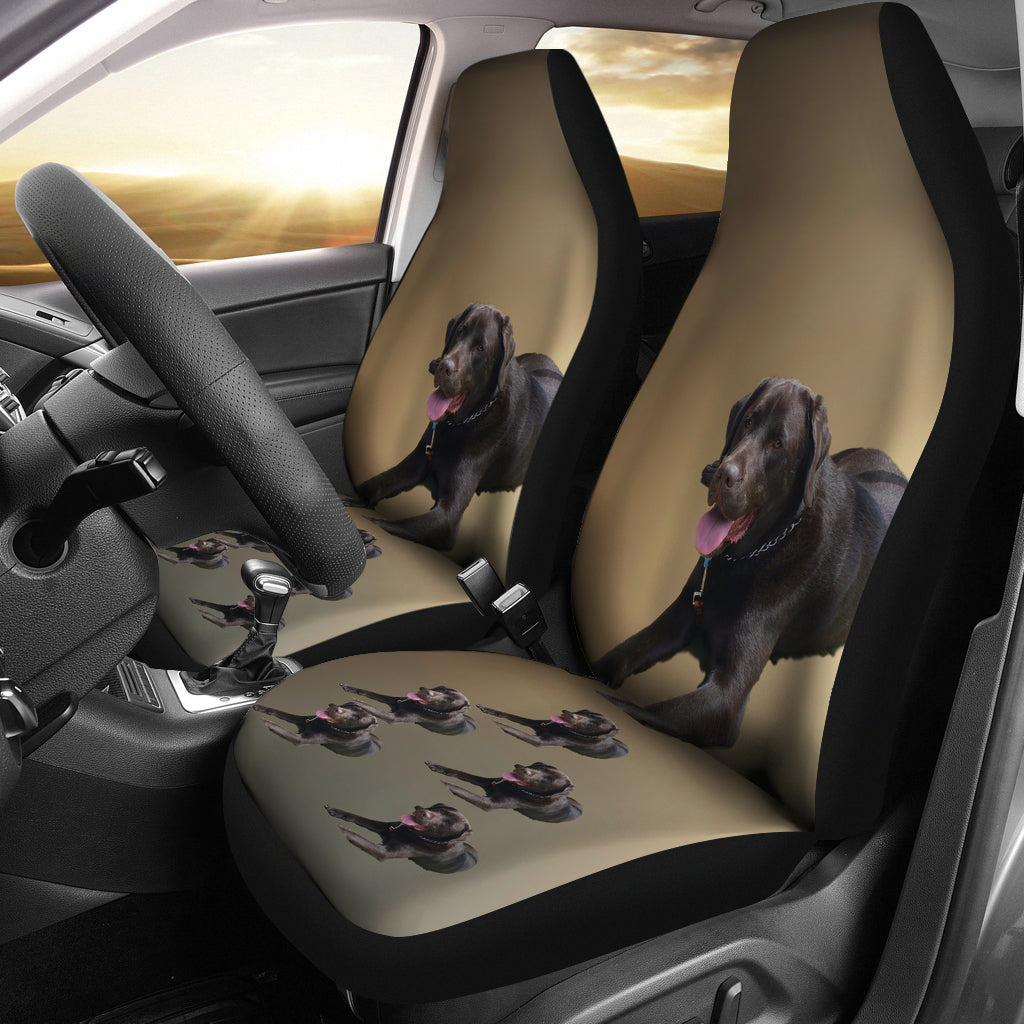 Chocolate Labrador Car Seat Cover (Set of 2)