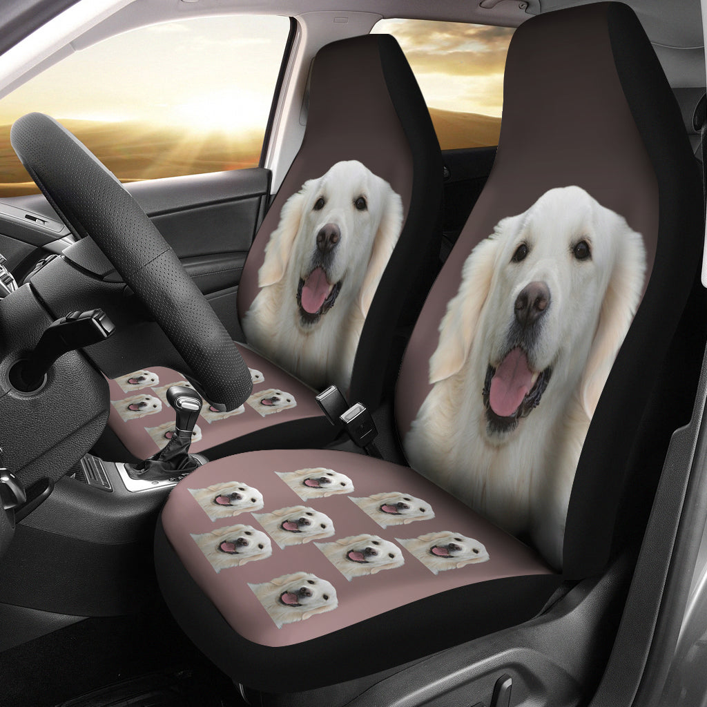 Golden Retriever Car Seat Covers Cream - Set of 2