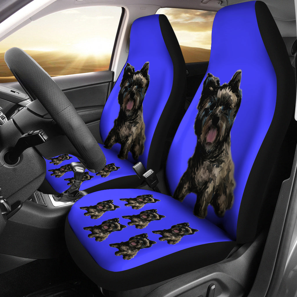 Cairn Terrier Car Seat Cover - Black (Set of 2)