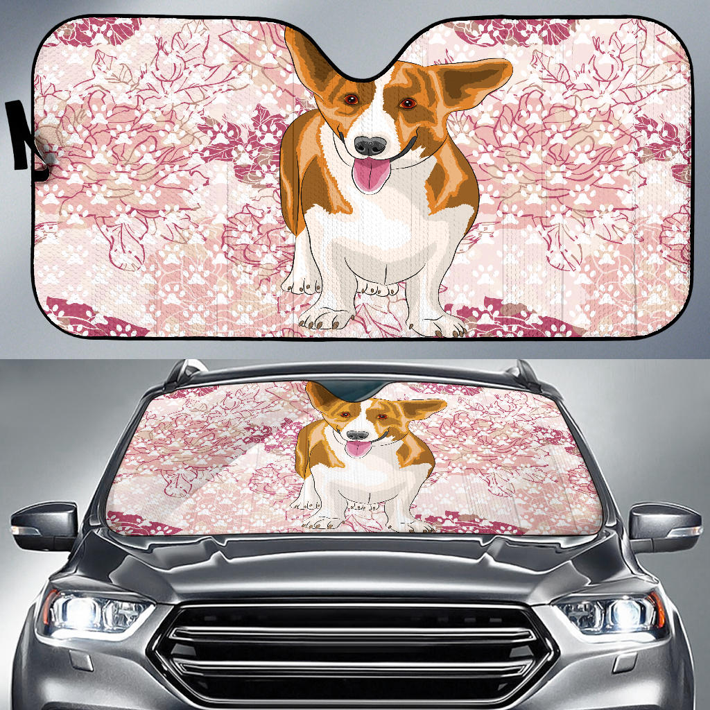 Corgi Car Sun Shade - Floral