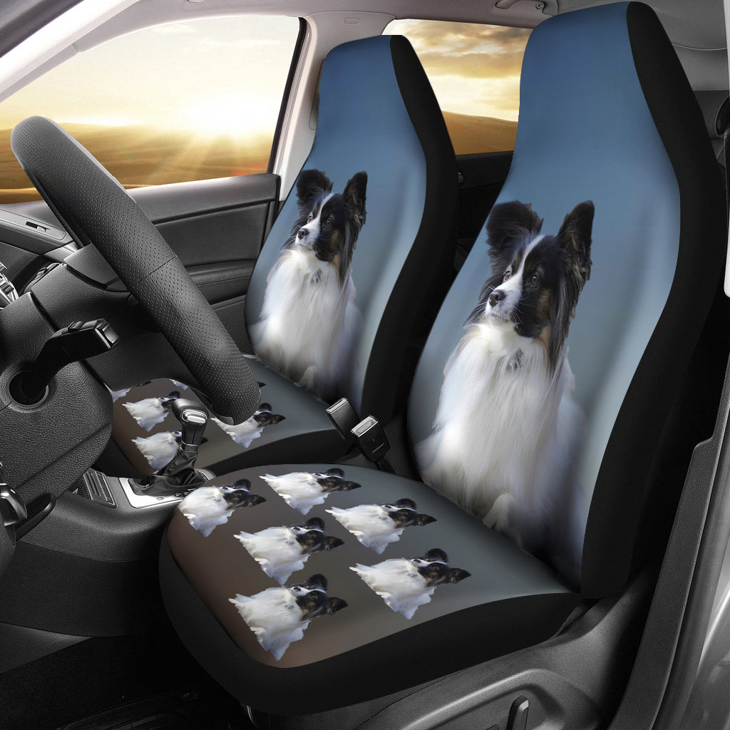 Blue Papillon Car Seat Cover (Set of 2)