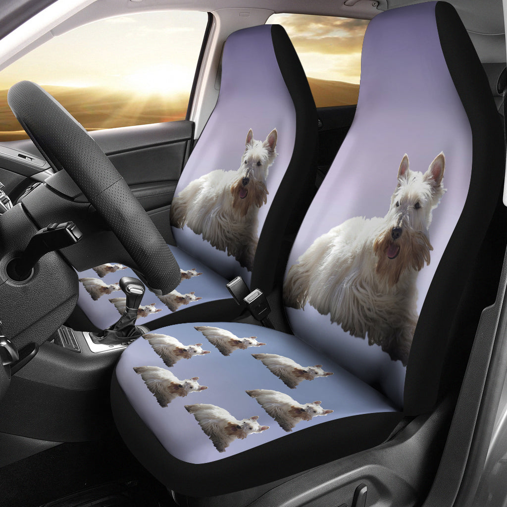 Scottish Terrier Car Seat Cover (Set of 2) - White