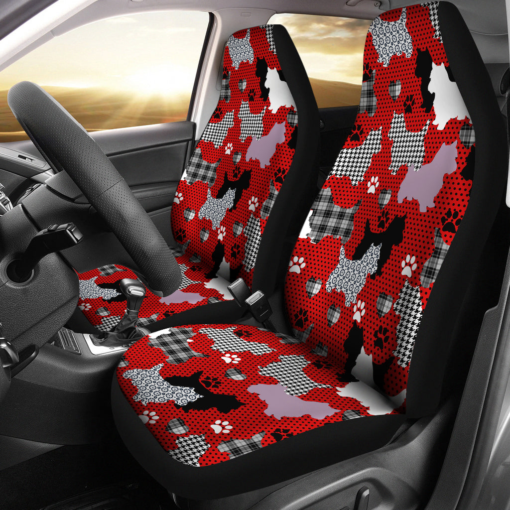 Westie Car Seat Covers - Red (Set of 2)