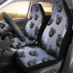 Pug Car Seat Covers - Black (Set of 2)