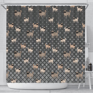 Pug shower Curtain