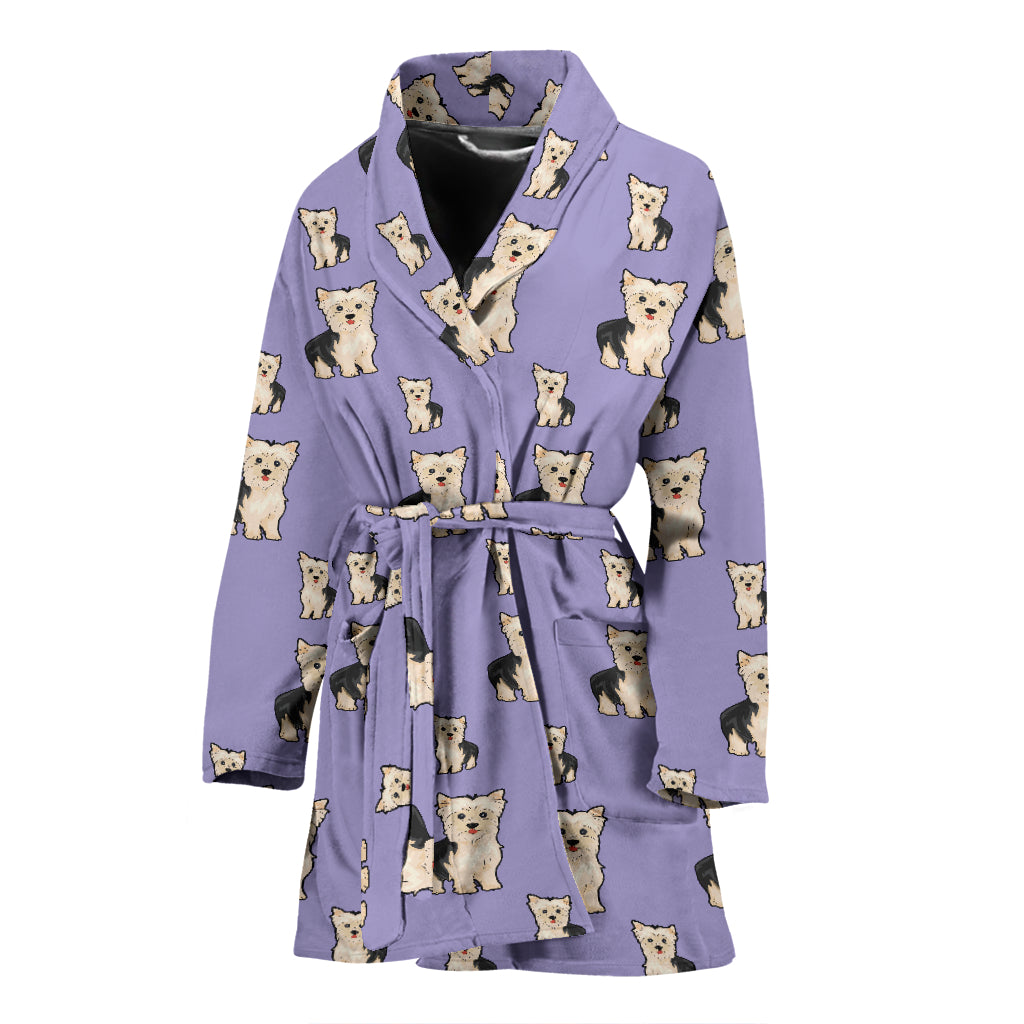 Yorkie Bathrobe - Purple