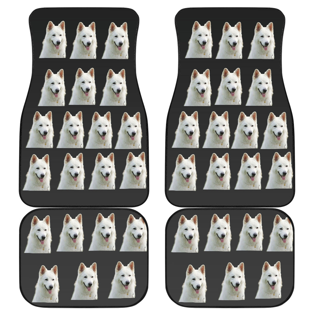 White Swiss Shepherd Car Mats (Front &amp; Back)