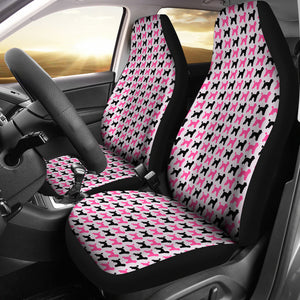 Poodle Car Seat Covers - Pink (Set of 2)