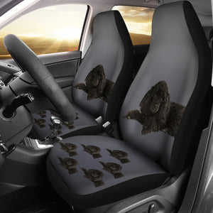 Poodle Car Seat Cover (Set of 2) - Black