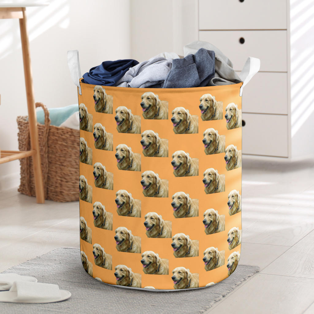 Golden Retriever Laundry Basket - Orange